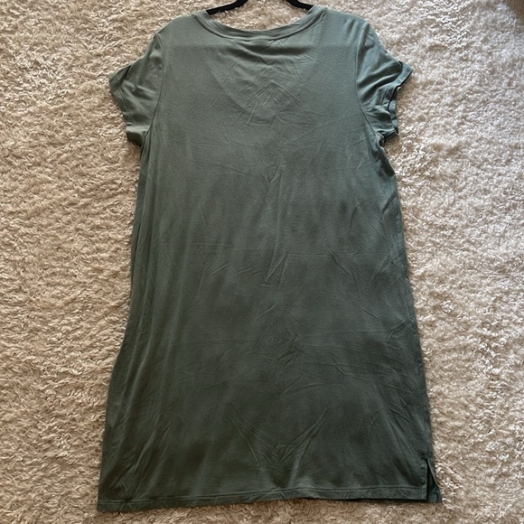 Tahari V-Neck T-Shirt Dress Sage Green size XL - Picture 6 of 9